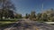 Driving in a typical American suburb, view from the driver's side