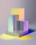 drizzle of iridescent opacity trailing through a dewy morning. Podium, empty showcase for packaging product presentation