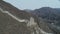 drohne Flying over the great wall at mist smog sky. Aerial view of China great wall Amazing