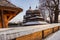 DROHOBYCH, UKRAINE - NOVEMBER 10, 2021: St. George Orthodox Church in Drohobych - a wooden architectural monument included in the