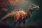 Dromaeosaurus Colorful Dangerous Dinosaur in Lush Prehistoric Nature by Generative AI