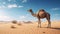 Dromedary Camel Sahara Desert Merzouga Morocco. Generative AI