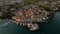 Dron photo of castle in croatia krk