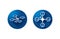 Dron quadrocopter icon on blue background. symbol vector