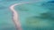 Drone aerial abstract of marine lagoon beach holiday by blue sea with white sandy background