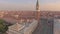 Drone aerial flying over San Marco square and The Doge\'s Palace embankment.