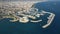 Drone aerial footage of Limassol city marina and coastal area. Cyprus Europe
