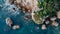 Drone aerial image of Baie des Milliardaires, Antibes, French Riviera