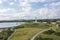 Drone aerial photograph of the Currie Harbour Lighthouse