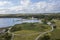 Drone aerial photograph of the Currie Harbour Lighthouse