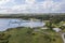 Drone aerial photograph of the Currie Harbour Lighthouse