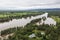 Drone aerial photograph of flooding in the Nepean River in Australia