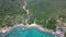 Drone aerial reveal of koh tao thailand island coastline