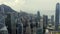 Drone Aerial view 4k Footage of Modern Skyscrapers In Hong Kong City. buildings in Hong Kong city on sunrise