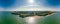 Drone aerial view of the beach and white cliffs, Botany Bay, England