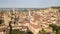 Drone aerial view of Bergamo. Landscape to the city center and its historical buildings