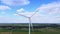 Drone aerial view of big windmills