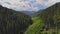 Drone aerial view in Carpathians mountains