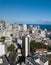 Drone aerial view of cityscape of Salvador, Bahia, Brazil. Aerial view of buildings