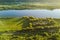 Drone aerial view of Nemunas river, a major Eastern European riv