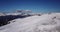 Drone aerial view of the people on the ski slopes and lift at Monte Pora ski resorty