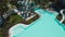 Drone Aerial View of Swimming Pool in Modern Condominium Complex