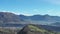 Drone aerial view to the Seriana and Gandino valley.Landscape from the village of Orezzo, Italy