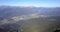 Drone aerial view to the Seriana valley and Orobie Alps in a clear and blue day