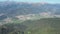 Drone aerial view to the Seriana valley and Orobie Alps in a clear and blue day. Landscape from Pizzo Formico Mountain