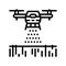 drone agriculture farm line icon vector illustration