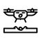 drone agriculture planting line icon vector illustration