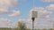 Drone antenna. Rotating UAV aerial wire. UAV ground antenna. Antenna against the blue sky