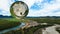 Drone Asteroid And Landscape Panorama Over A River And Bushland