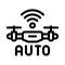Drone auto return home icon vector outline illustration