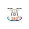 Drone with camera line icon, quadcopter outline vector logo illustration, linear pictogram isolated on white.