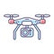Drone camera RGB color icon