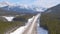 DRONE: Cargo truck hauls a heavy tank down the scenic Trans Canada Highway