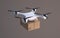 Drone carrying carton package.