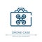 Drone case icon. Linear vector illustration from drone collection. Outline drone case icon vector. Thin line symbol for use on web