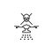 drone with chemical elements icon. Element of drones for mobile concept and web apps illustration. Thin line icon for website desi