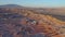 Drone circles around Mars Research Station in Utah after sunrise