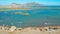 DRONE: Cool kitesurfers enjoying a windy day on picturesque Lefkada island.