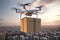 Drone Delivered the Parcel From the Sky Created with Generative AI Technology
