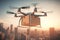 Drone Delivered the Parcel From the Sky Created with Generative AI Technology