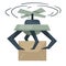 Drone delivering boxes, automated delivery system robotic helicopter