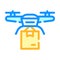 Drone delivering color icon vector isolated illustration