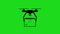 Drone dilevery icon isolated on green screen with printing effect.