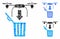 Drone drop trash Mosaic Icon of Circle Dots