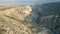 drone flies over the Sulak canyon in the summer