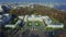 Drone flies to the Mariyinsky Palace and Verkhovna Rada in Kiev. Aerial view of an official ceremonial residence of the